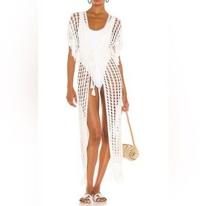Anthropologie | Crochet Open-Knit Ivory Beach Cover-Up